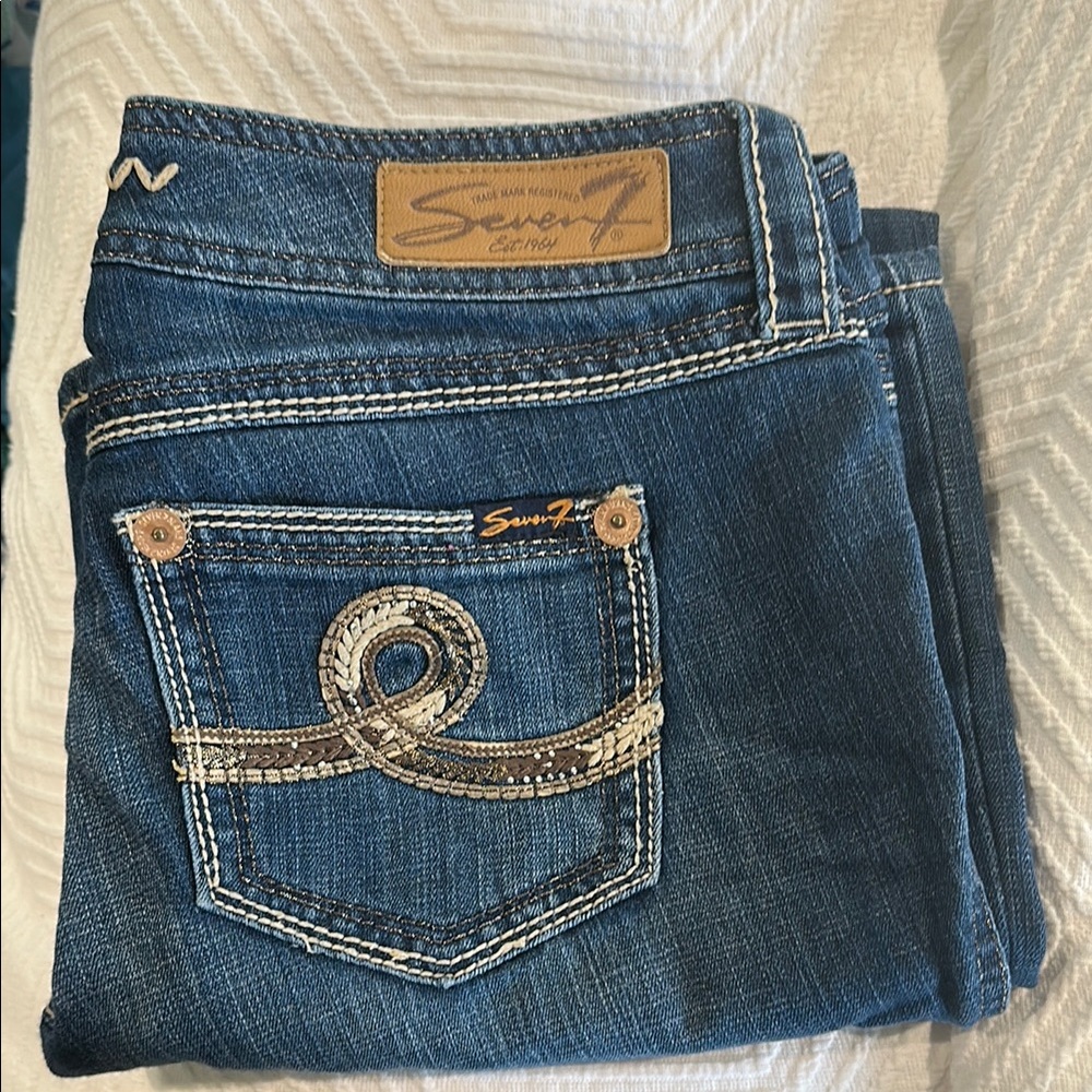 Seven7 Blue Boot Cut Jeans Classic Style